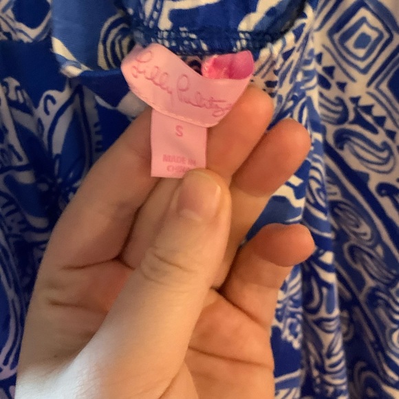 EUC Lilly Pulitzer Blue Water Open Crush Maxi S - Picture 2 of 5